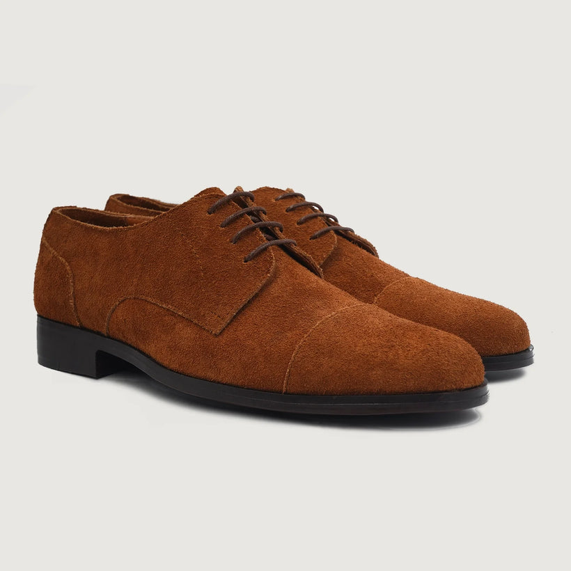 Attorney Derby Hnědá Suede Leather Shoes pánská