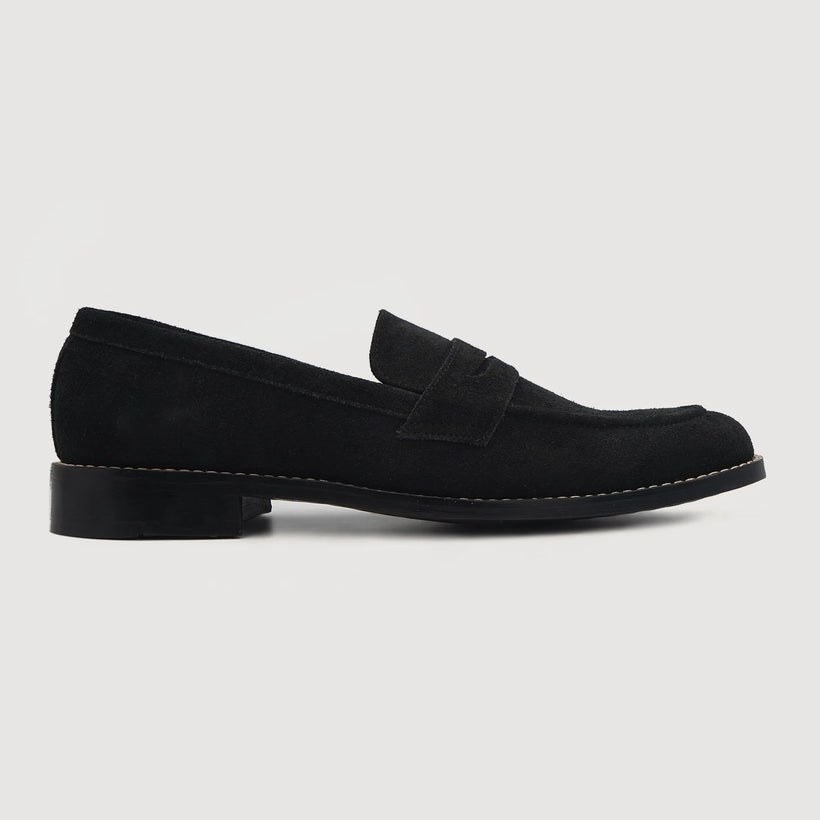 Baxton Černá Suede Leather Loafers pánská