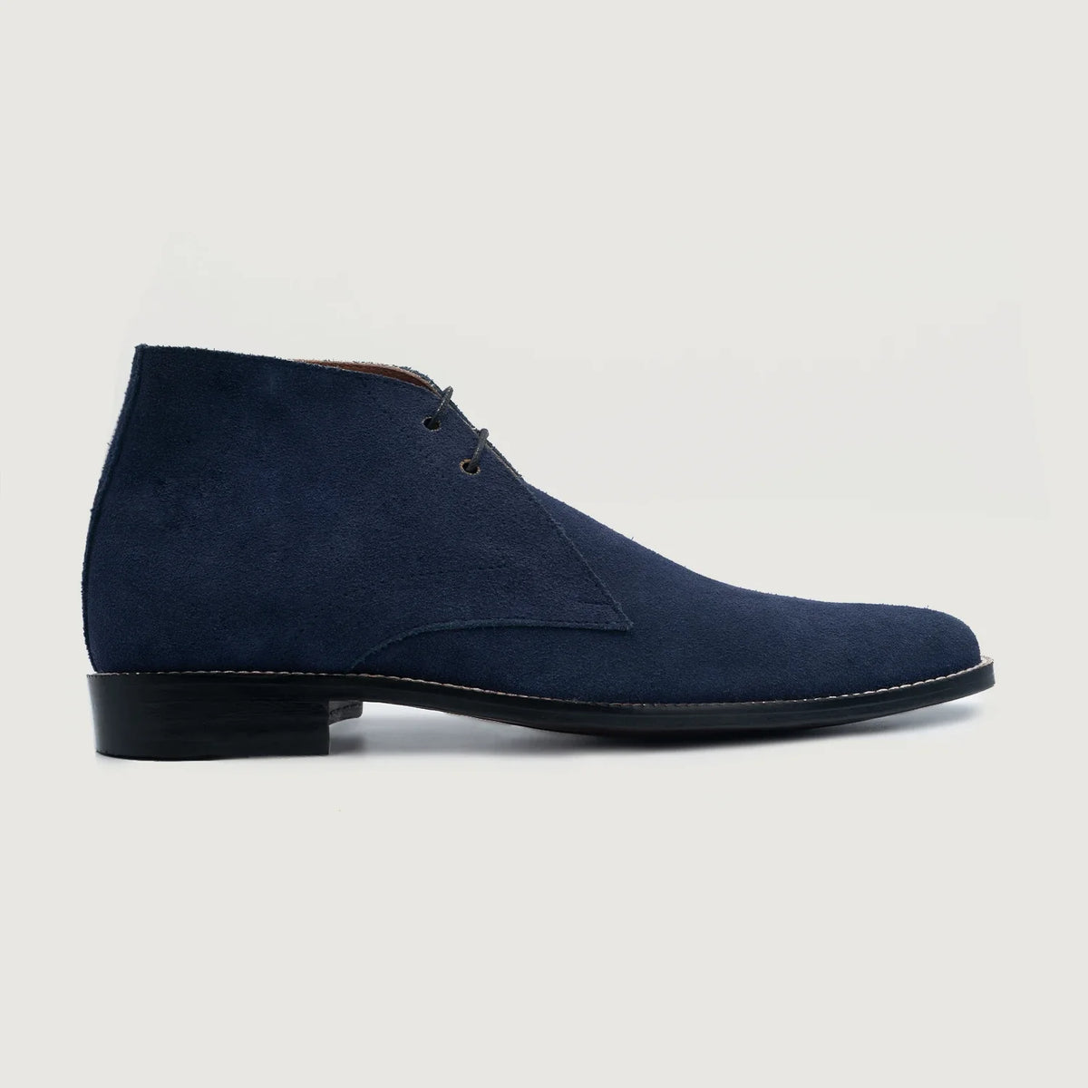 Midnight Blue Goatskin Suede Leather Boots - Rámová konstrukce Goodyear welt a špička obuvi