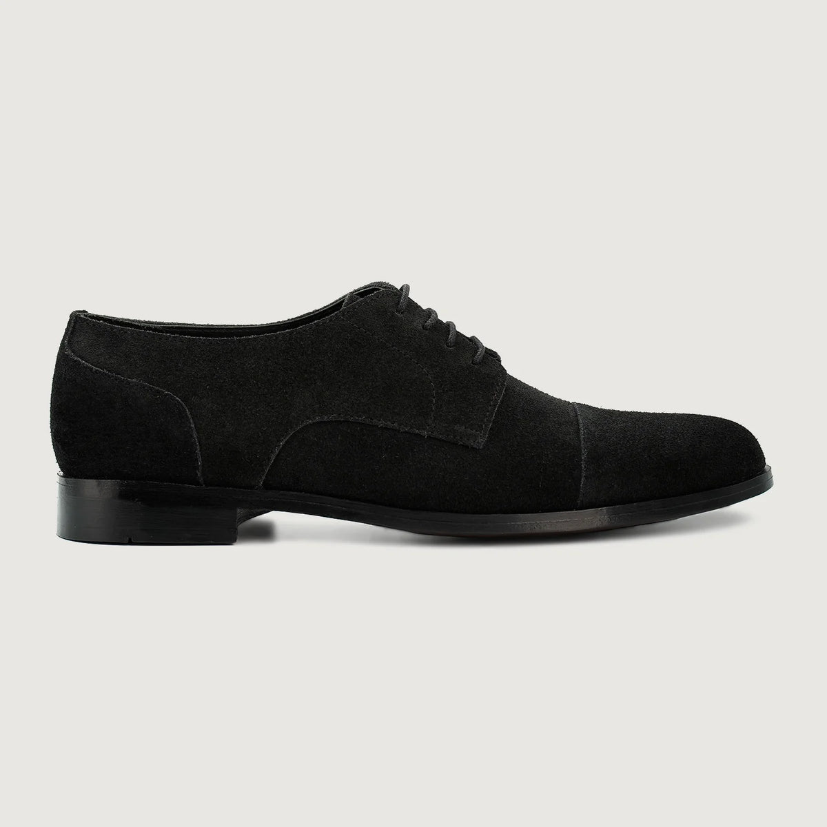Black Goatskin Suede Leather Shoes - Rámová konstrukce Goodyear welt a špička obuvi