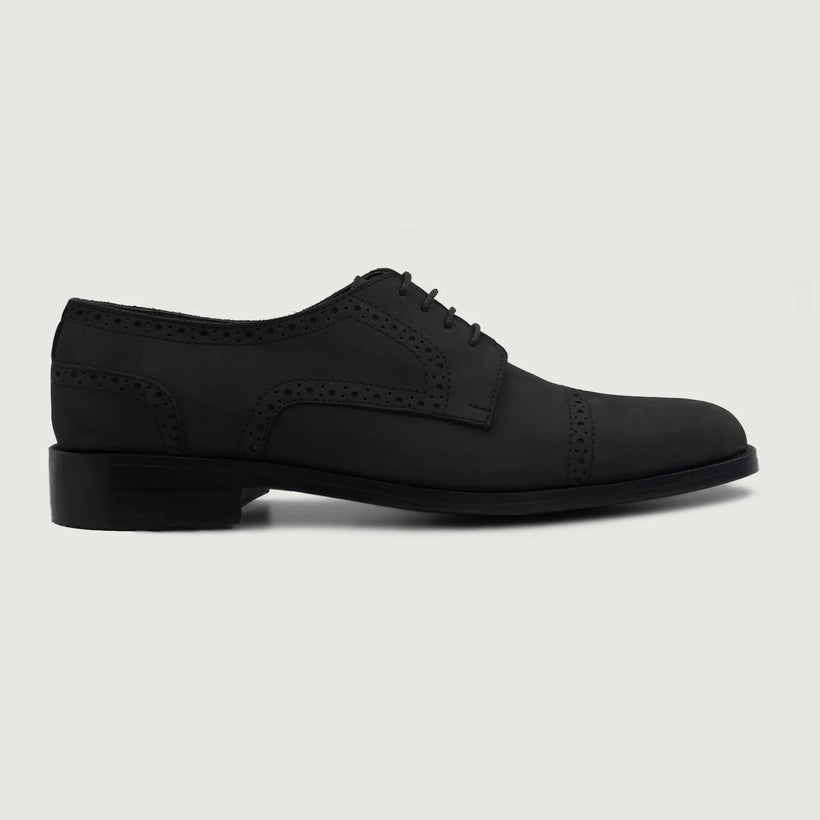 Dirk Brogues Derby Černá Nubuck Leather Shoes pánská