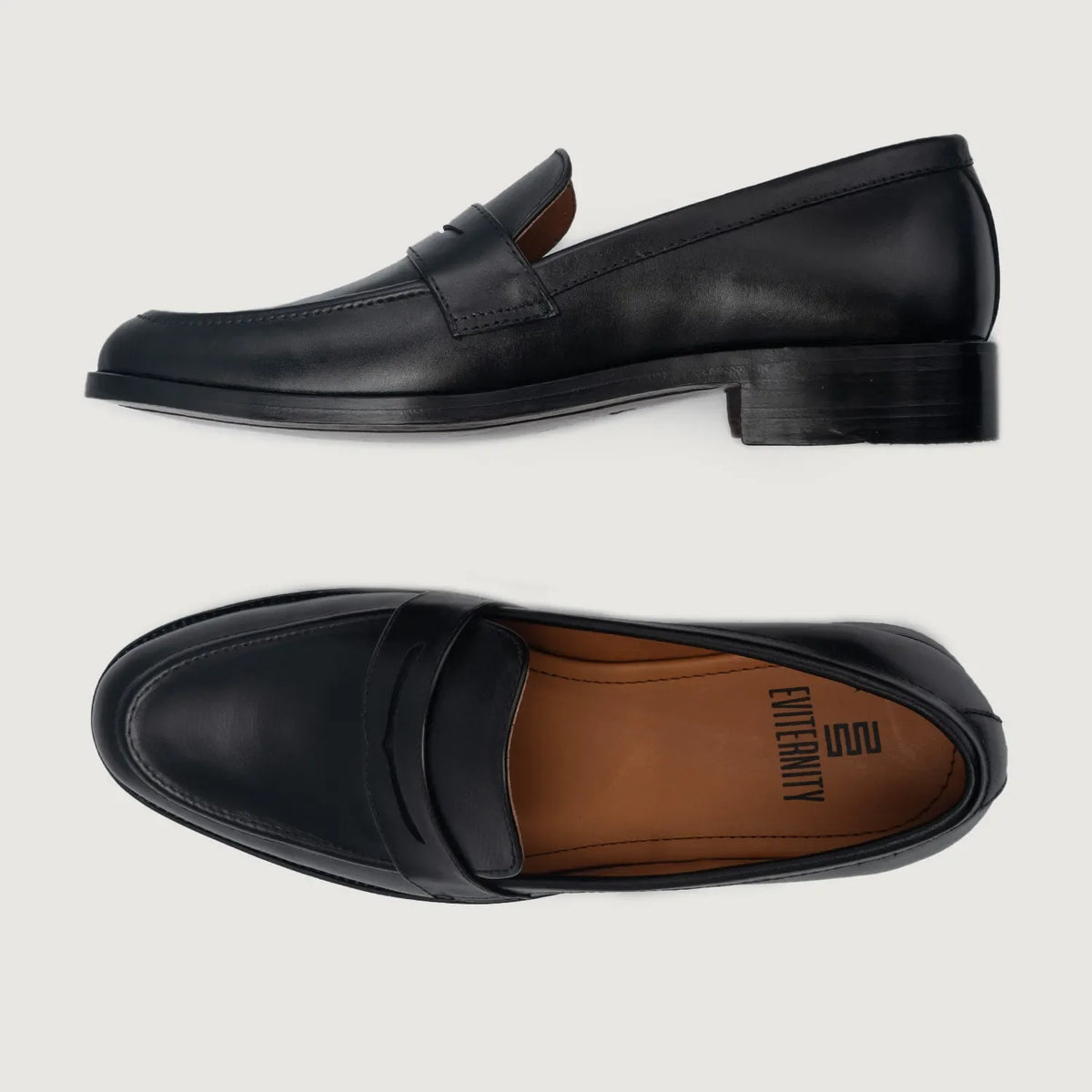 Baxton Černá Kožené mokasíny pro Pány For Men - Zesílený opatek a precizní dvojité prošití