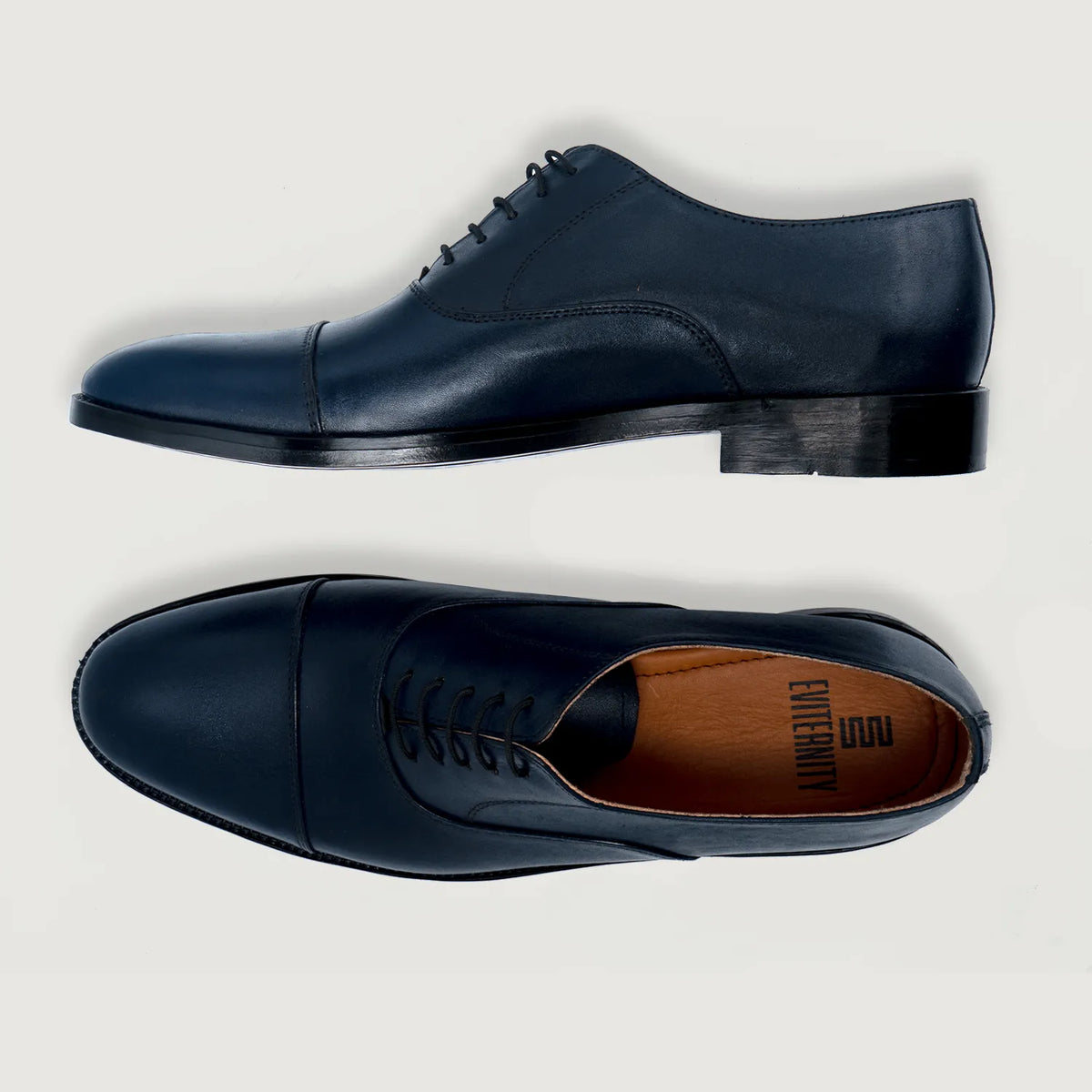 Professor Oxford Midnight Modrá Kožená obuv pro Pány For Men - Zesílený opatek a precizní dvojité prošití