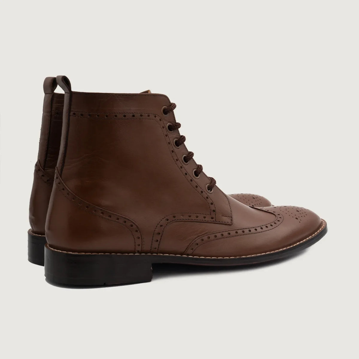 Duster Brogues Derby Hnědá Kožené boty pro Pány - Boční pohled ukazující ergonomický střih rukávů