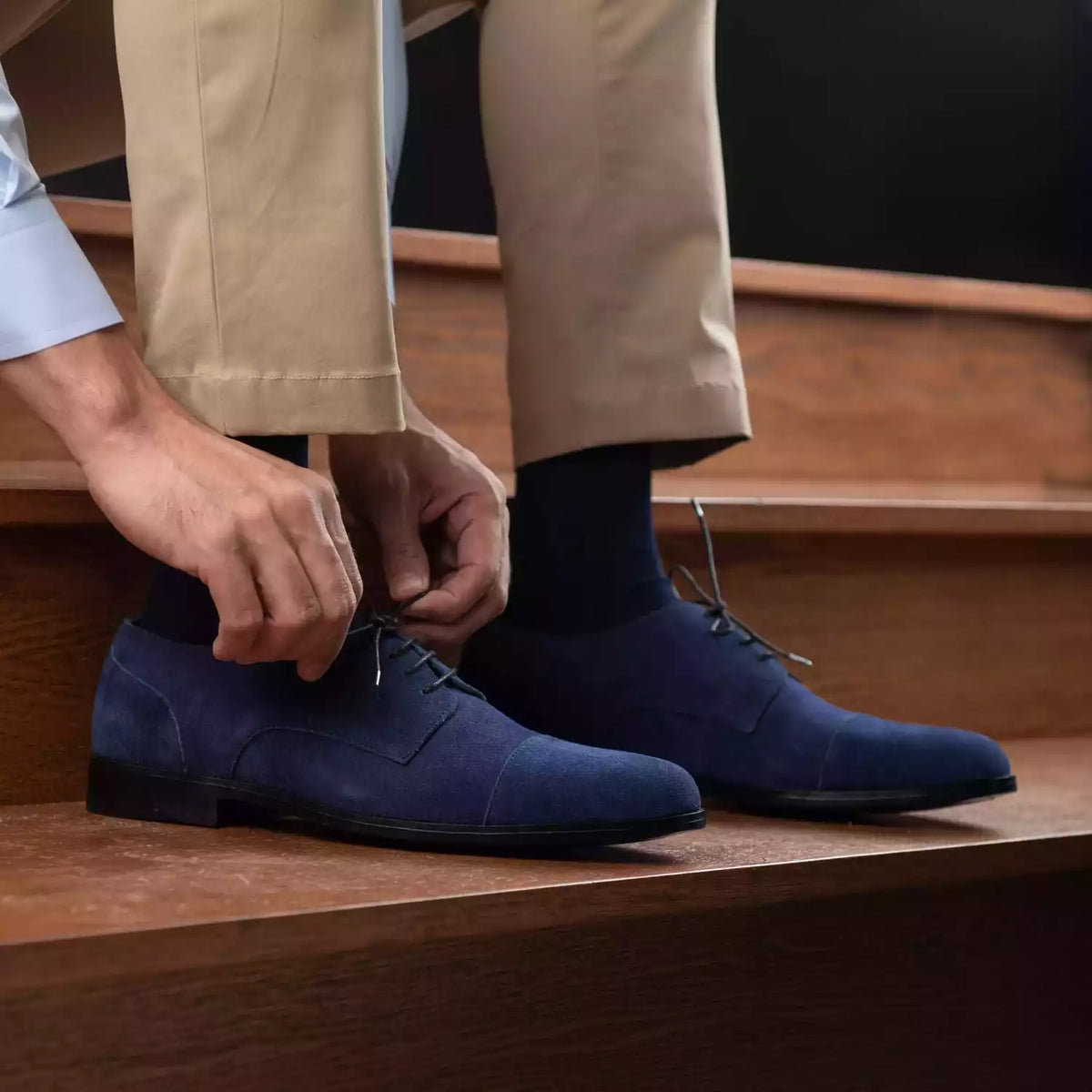 Orlaven Attorney Derby Midnight Modrá Suede Kožená obuv pro Pány footwear image 10