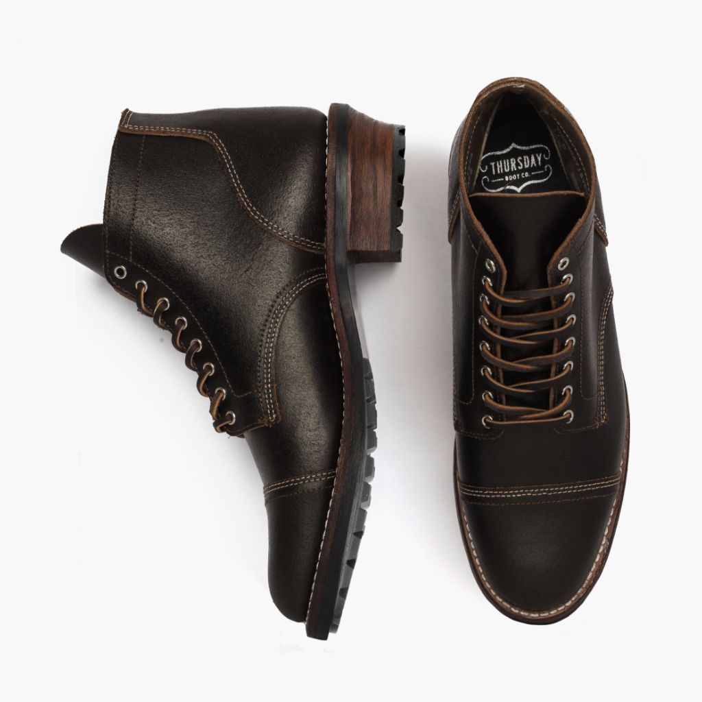 Vanguard Waxed Cacao Kožené boty pro Pány For Men - Zesílený opatek a precizní dvojité prošití
