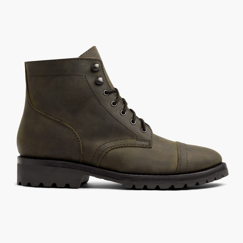 Captain StormKing® Dark Olive Matte Leather Boots pánská