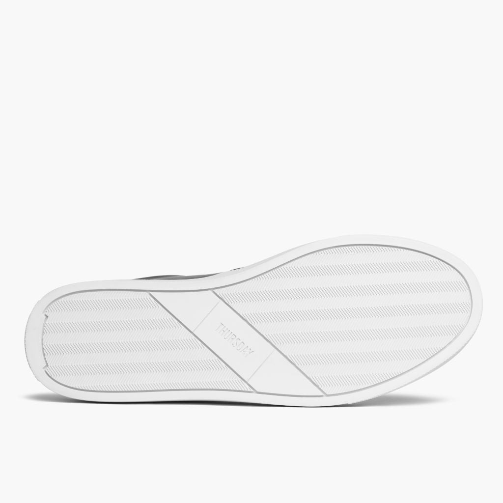 High-Traction Rubber Outsole & Lug Tread Pattern on Court Černá Kožené tenisky pro Pány