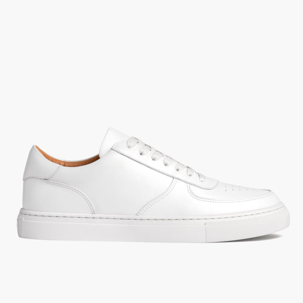 White Full-Grain leather Sneakers - Rámová konstrukce Goodyear welt a špička obuvi