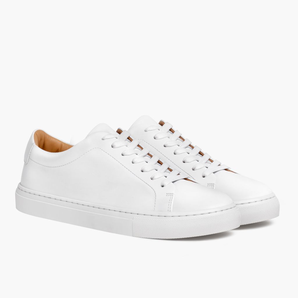 Encore White Kožené tenisky pro Pány in White Full-Grain Leather - Boční pohled | Koupit online