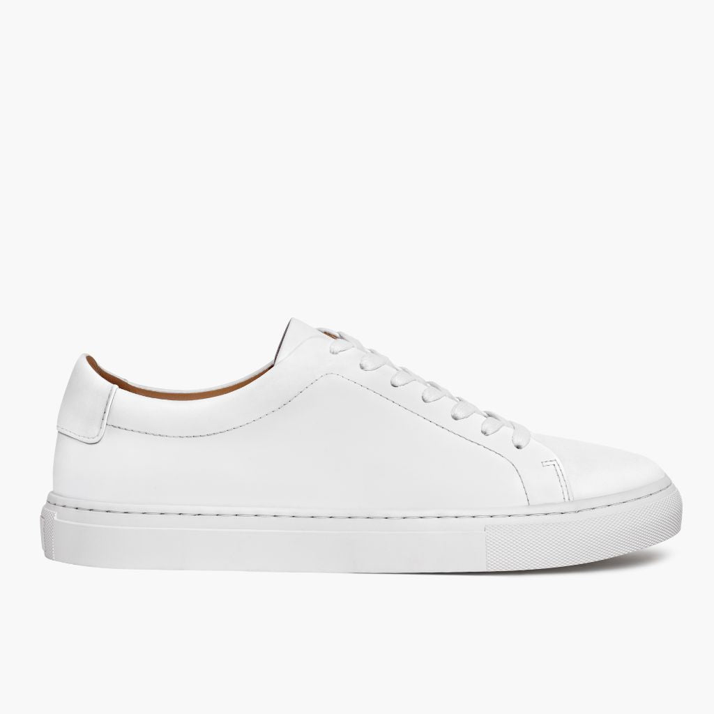 White Full-Grain leather Sneakers - Rámová konstrukce Goodyear welt a špička obuvi