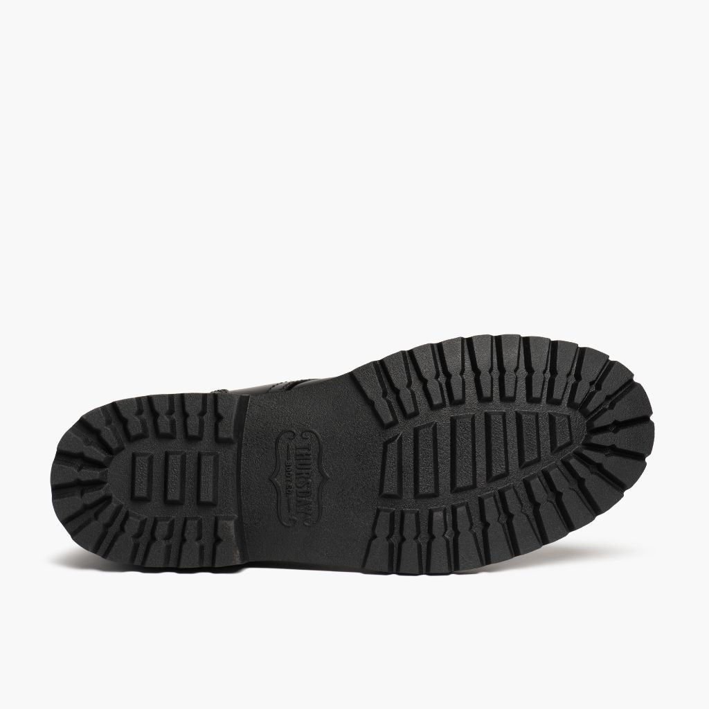 High-Traction Rubber Outsole & Lug Tread Pattern on Hero Černá Kožené boty pro Pány