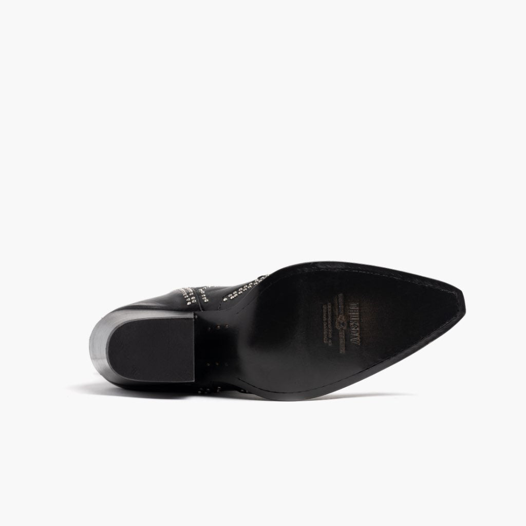 High-Traction Rubber Outsole & Lug Tread Pattern on Icon Černá Kožené boty pro Dámy