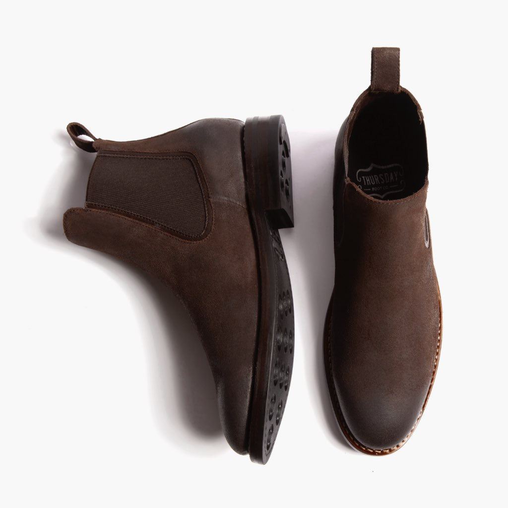 Duke Chocolate Suede Kožené boty pro Pány - Zesílený opatek a precizní dvojité prošití