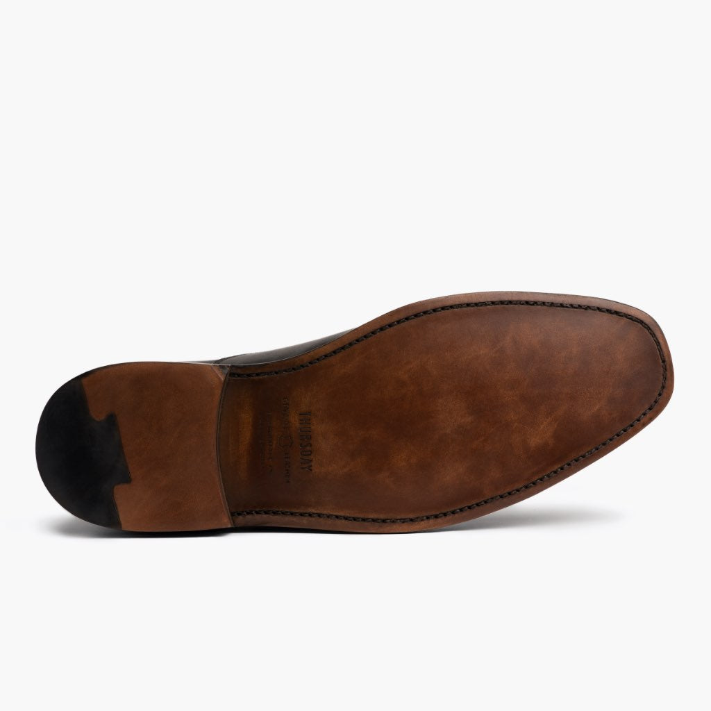 High-Traction Rubber Outsole & Lug Tread Pattern on Executive Černá Kožené tenisky pro Pány