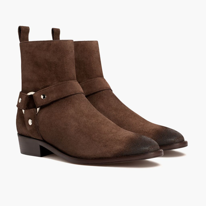 Harness Dark Hnědá Suede Kožené boty pro Pány