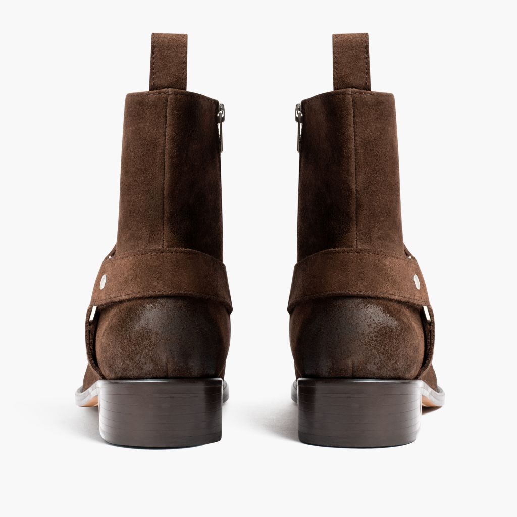 High-Traction Rubber Outsole & Lug Tread Pattern on Harness Dark Hnědá Suede Kožené boty pro Pány