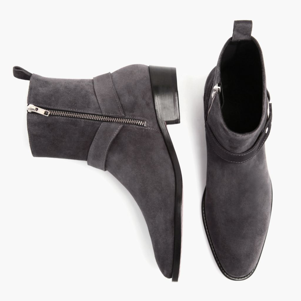 Harness Grey Suede Kožené boty pro Pány - Zesílený opatek a precizní dvojité prošití