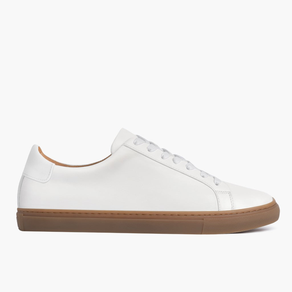 White Full-Grain leather Sneakers - Rámová konstrukce Goodyear welt a špička obuvi