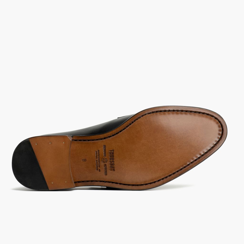 High-Traction Rubber Outsole & Lug Tread Pattern on Lincoln Černá Kožené tenisky pro Pány