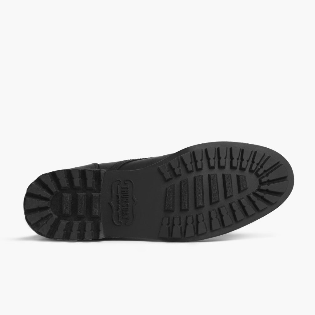 High-Traction Rubber Outsole & Lug Tread Pattern on Logger Černá Matte Kožené boty pro Pány