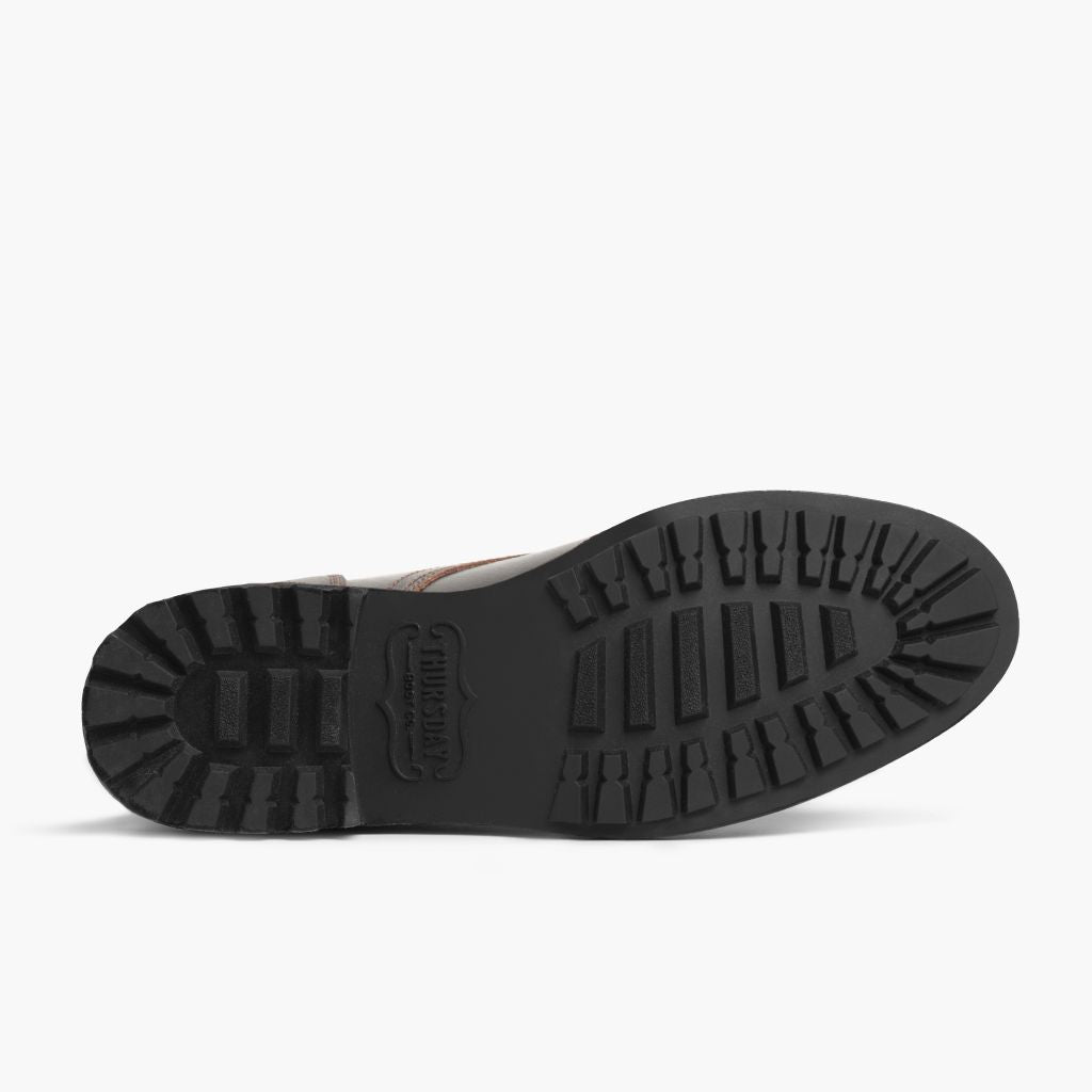 High-Traction Rubber Outsole & Lug Tread Pattern on Logger Waxed Cacao Kožené boty pro Pány