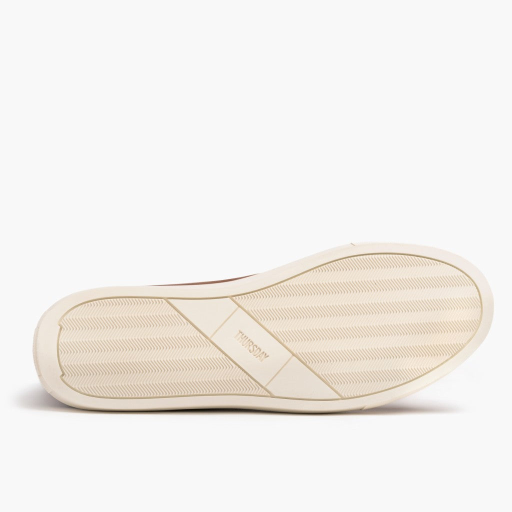High-Traction Rubber Outsole & Lug Tread Pattern on Premier High Top Toffee Kožené tenisky pro Pány For Men