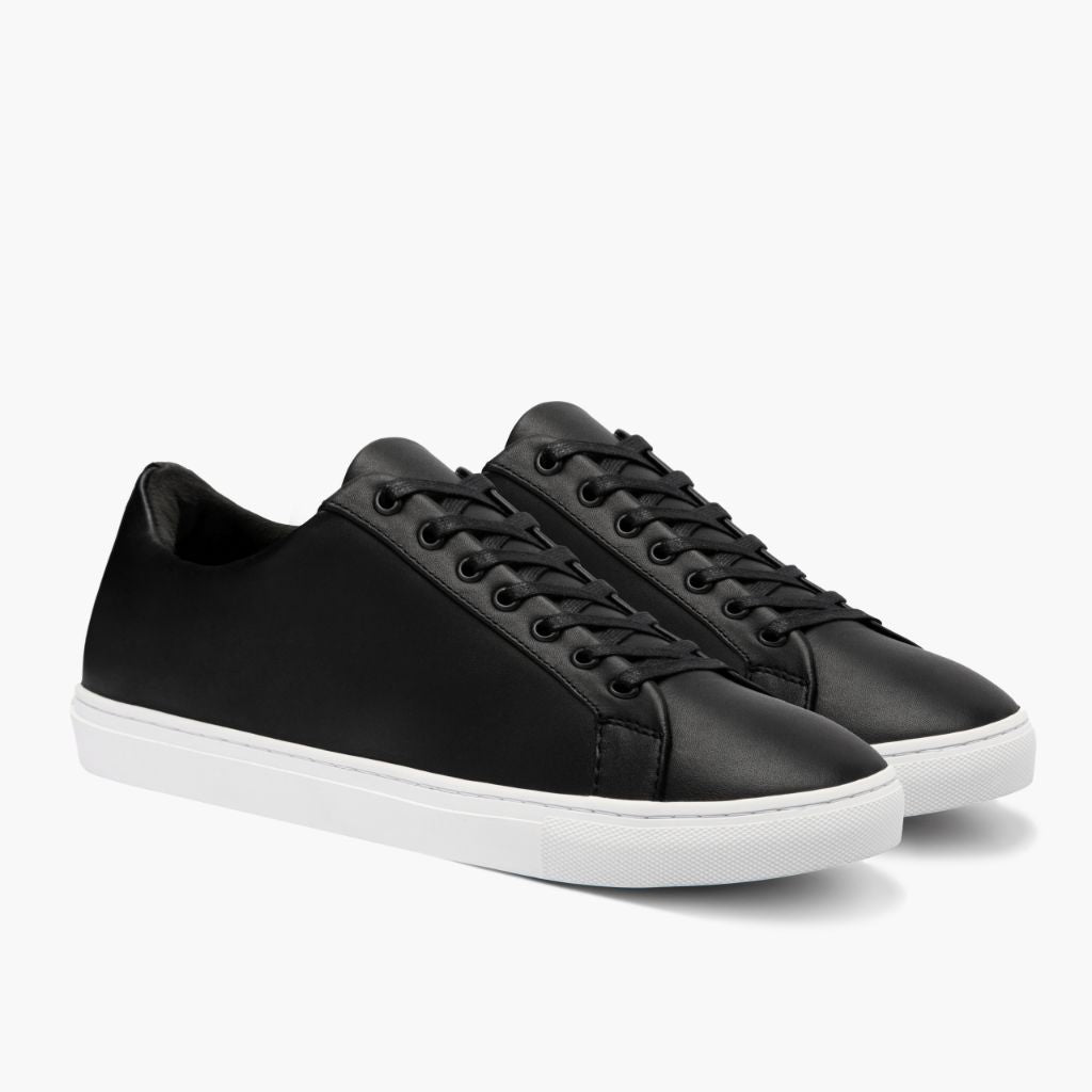 Premier Low Top Černá Kožené tenisky pro Pány For Men z černé pravé hovězí kůže - Boční pohled | Koupit online