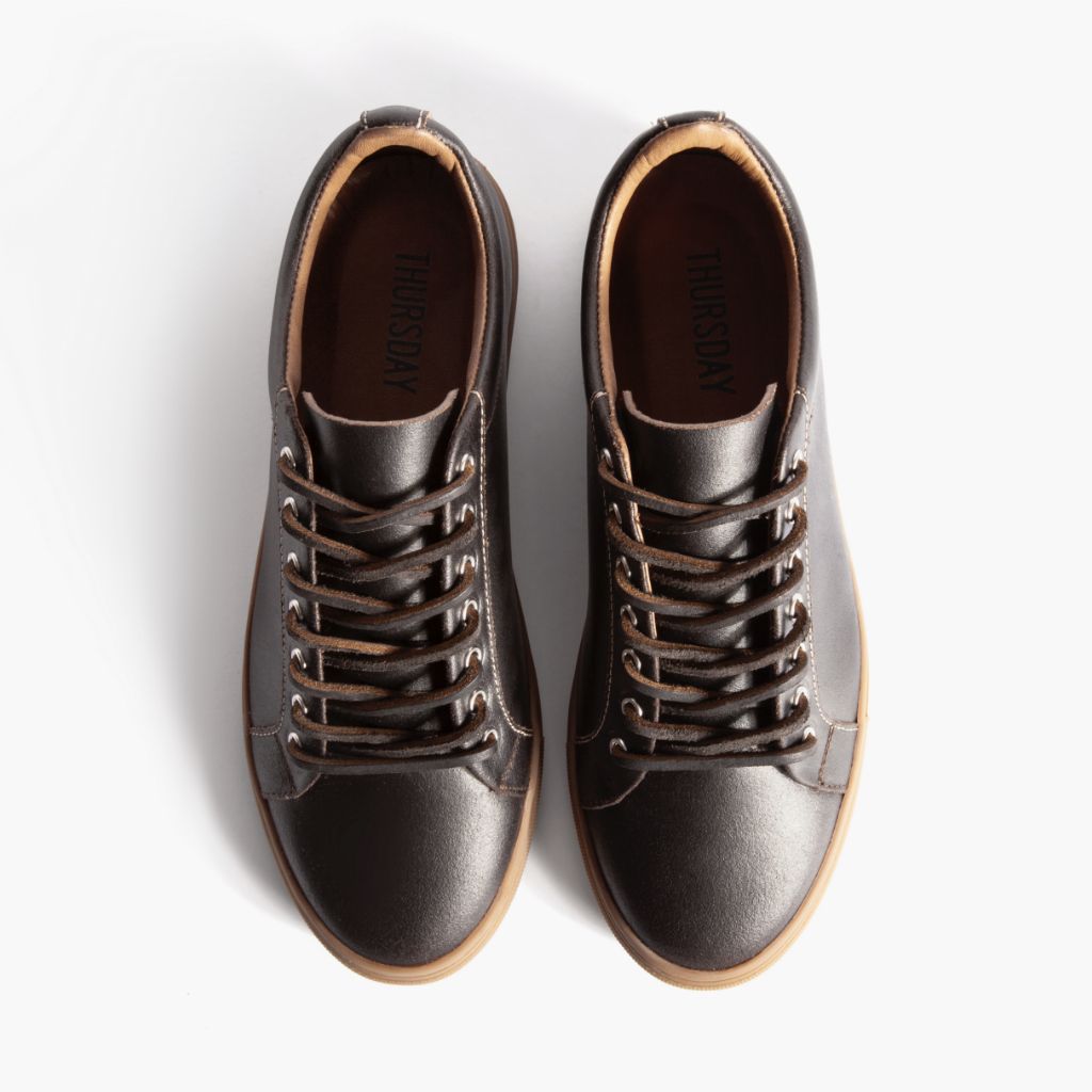 Premier Low Top Cacao Kožené tenisky pro Pány For Men - Zesílený opatek a precizní dvojité prošití