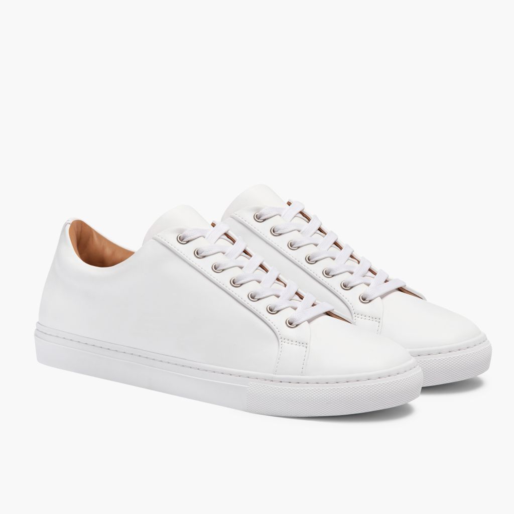 Premier Low Top White Kožené tenisky pro Pány For Men in White Full-Grain Leather - Boční pohled | Koupit online
