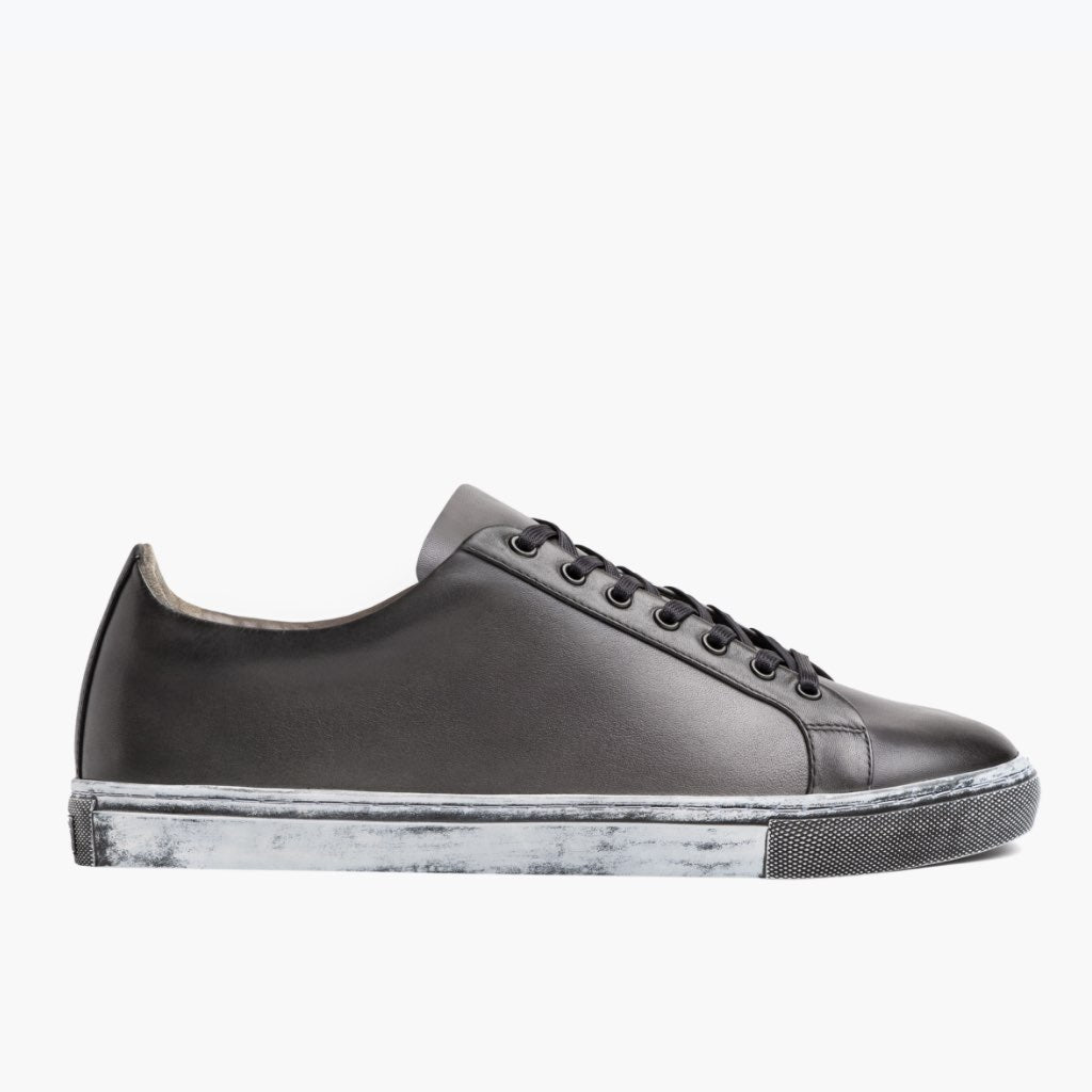 Grey Full-Grain leather Sneakers - Rámová konstrukce Goodyear welt a špička obuvi