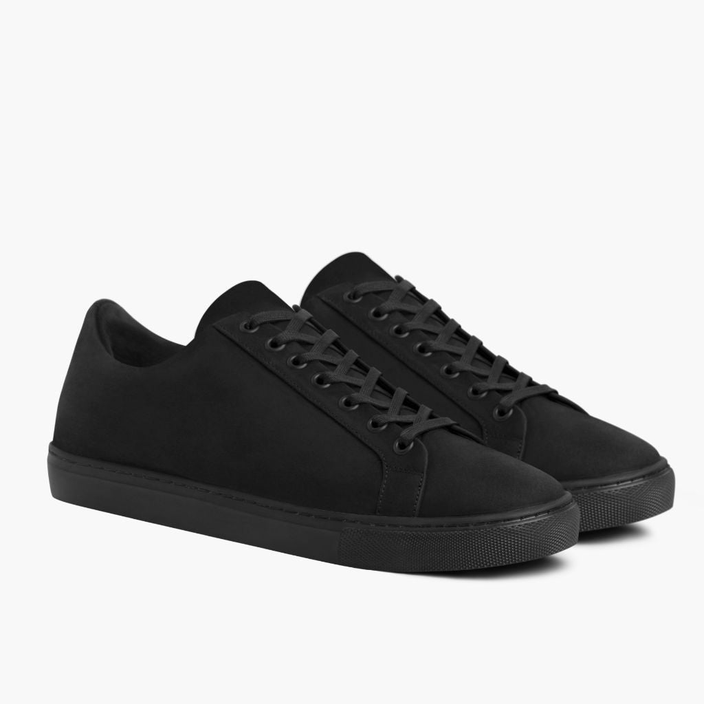 Premier Low Top Černá Matte Kožené tenisky pro Pány For Men z černé pravé hovězí kůže - Boční pohled | Koupit online