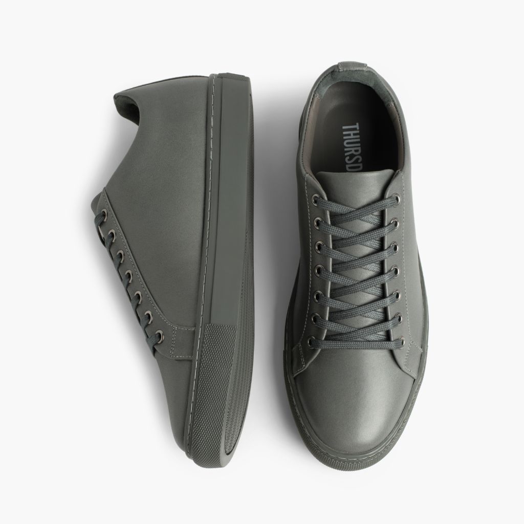 Premier Low Top Grey Kožené tenisky pro Pány For Men - Zesílený opatek a precizní dvojité prošití