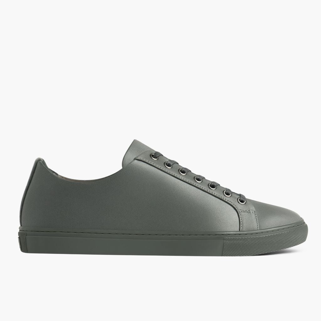Grey Full-Grain leather Sneakers - Rámová konstrukce Goodyear welt a špička obuvi
