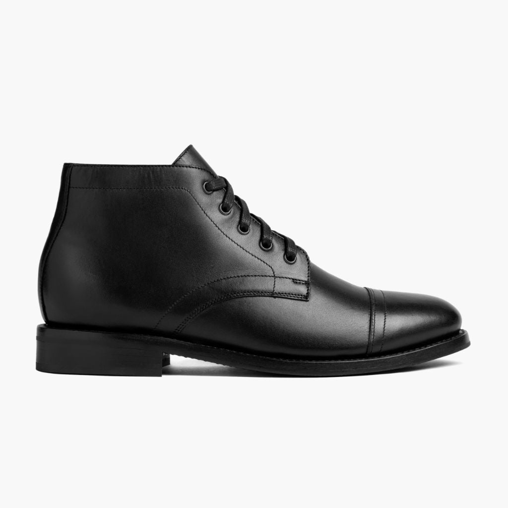Black Full-Grain leather Boots - Rámová konstrukce Goodyear welt a špička obuvi