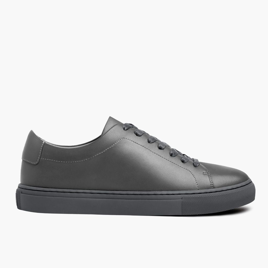 Grey Full-Grain leather Sneakers - Rámová konstrukce Goodyear welt a špička obuvi
