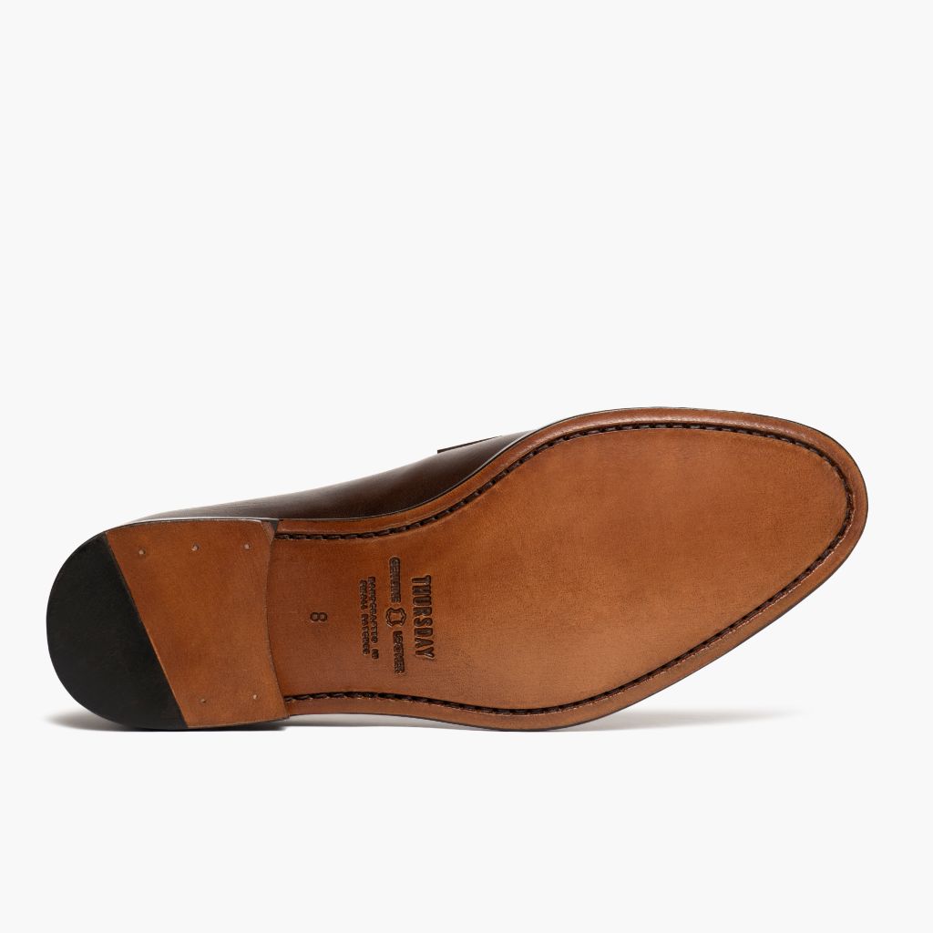 High-Traction Rubber Outsole & Lug Tread Pattern on Lincoln Rich Mahogany Kožené tenisky pro Pány