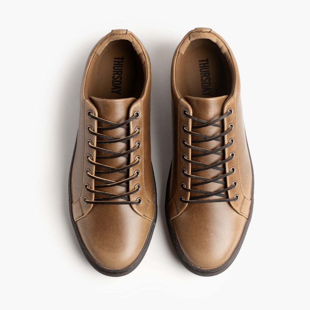Premier Low Top Natural Kožené tenisky pro Pány For Men - Zesílený opatek a precizní dvojité prošití