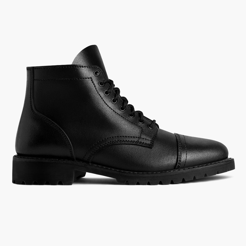 Black Full-Grain leather Boots - Rámová konstrukce Goodyear welt a špička obuvi