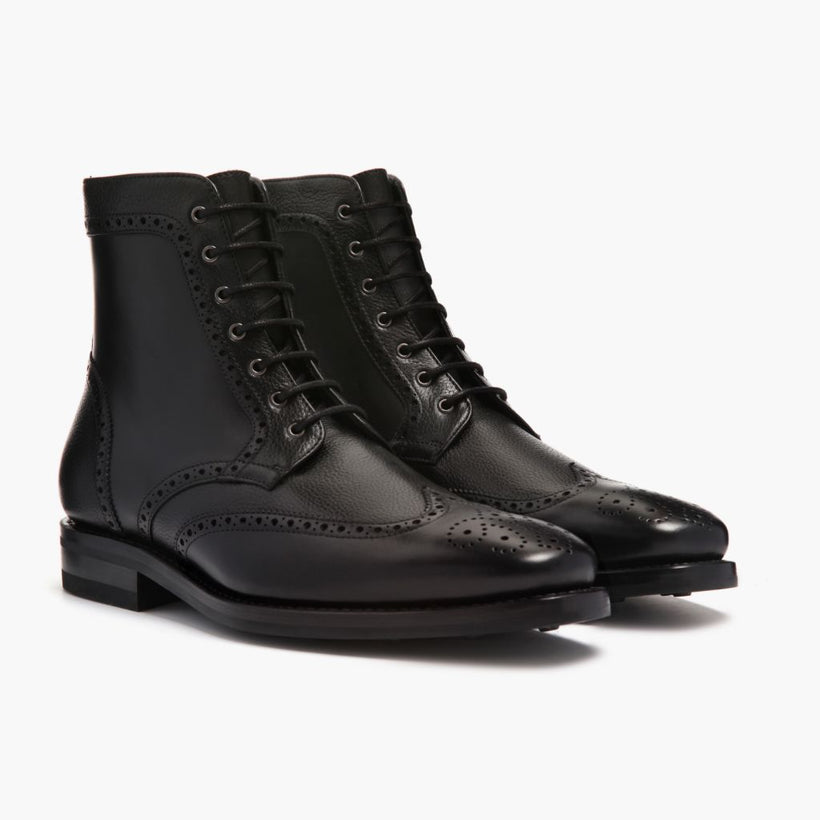 Wingtip Černá Leather Boots pánská