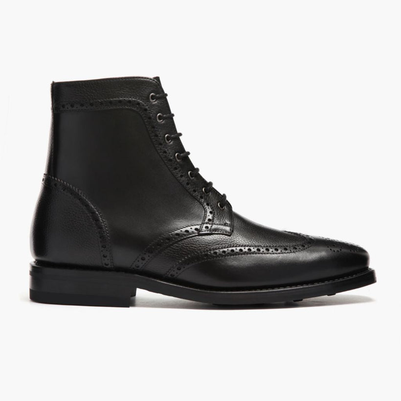 Wingtip Černá Leather Boots pánská