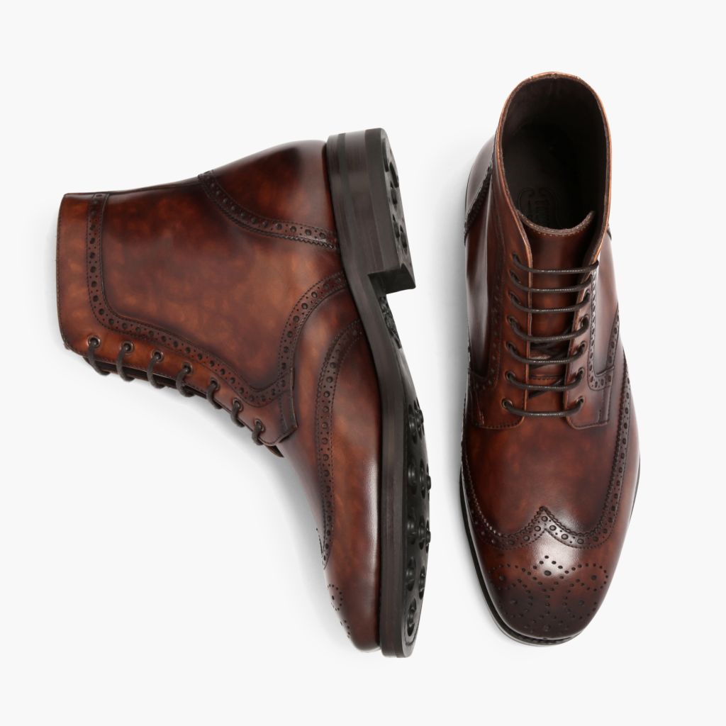 Wingtip Color #77 Kožené boty pro Pány For Men - Zesílený opatek a precizní dvojité prošití
