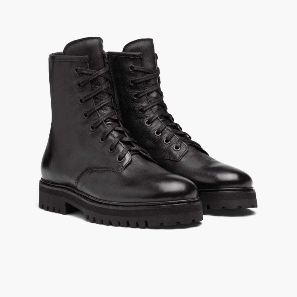 Black Full-Grain leather Boots - Rámová konstrukce Goodyear welt a špička obuvi