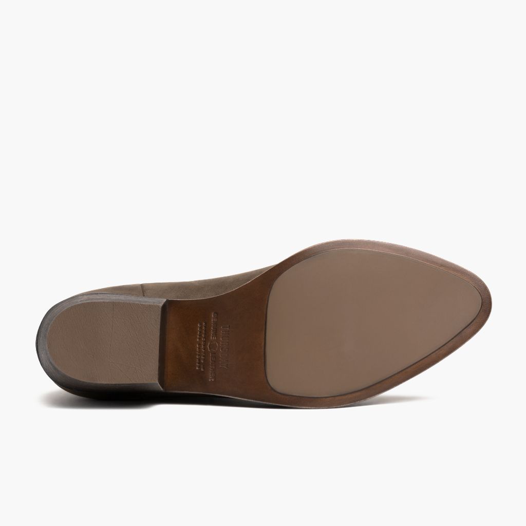 High-Traction Rubber Outsole & Lug Tread Pattern on Dreamer Bootie Tobacco Kožené boty pro Dámy