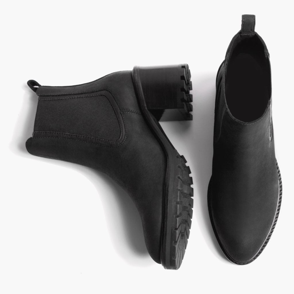 High-Traction Rubber Outsole & Lug Tread Pattern on Knockout Černá Matte Kožené boty pro Dámy