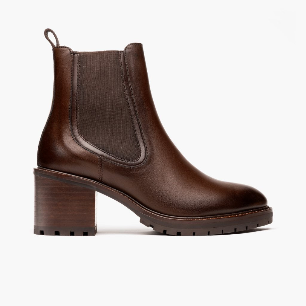 Knockout Chocolate Kožené boty pro Dámy in Chocolate Full-Grain Leather - Boční pohled | Koupit online