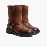 Brown Full-Grain leather Boots - Goodyear Welt Construction & Front Toe Box Detail