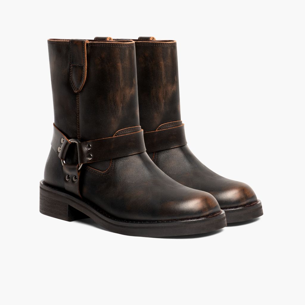 Vintage Brown Full-Grain leather Boots - Rámová konstrukce Goodyear welt a špička obuvi