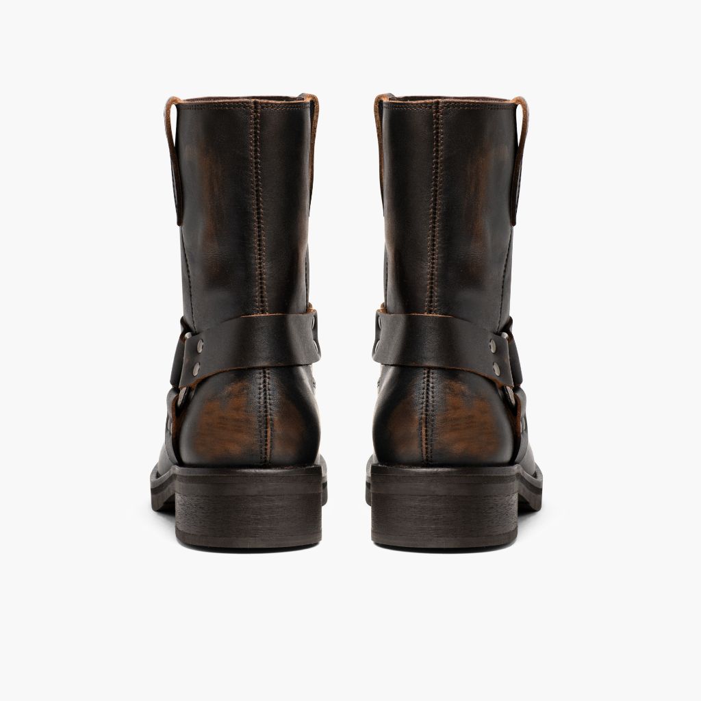 High-Traction Rubber Outsole & Lug Tread Pattern on Outlaw Vintage Hnědá Kožené boty pro Dámy