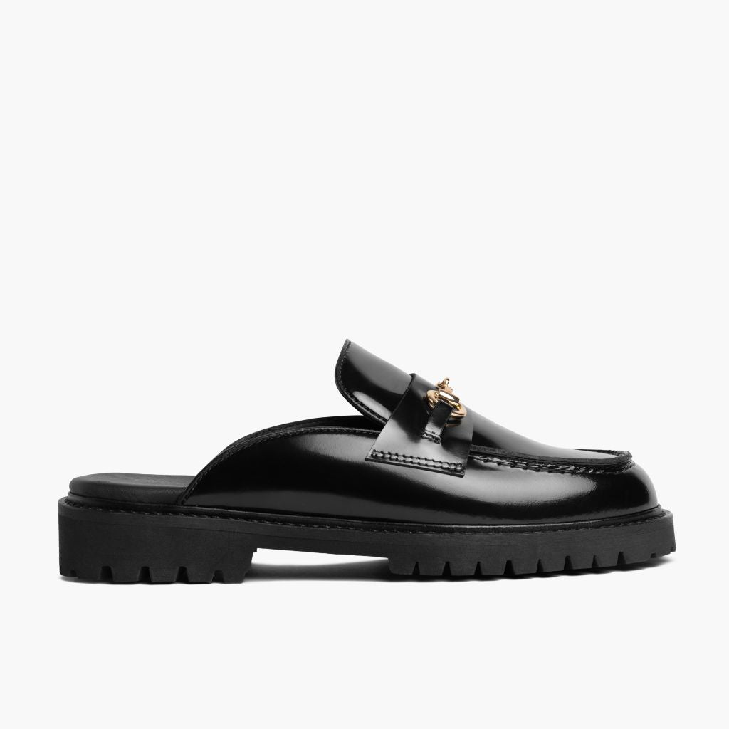 Black Full-Grain leather Loafers - Rámová konstrukce Goodyear welt a špička obuvi